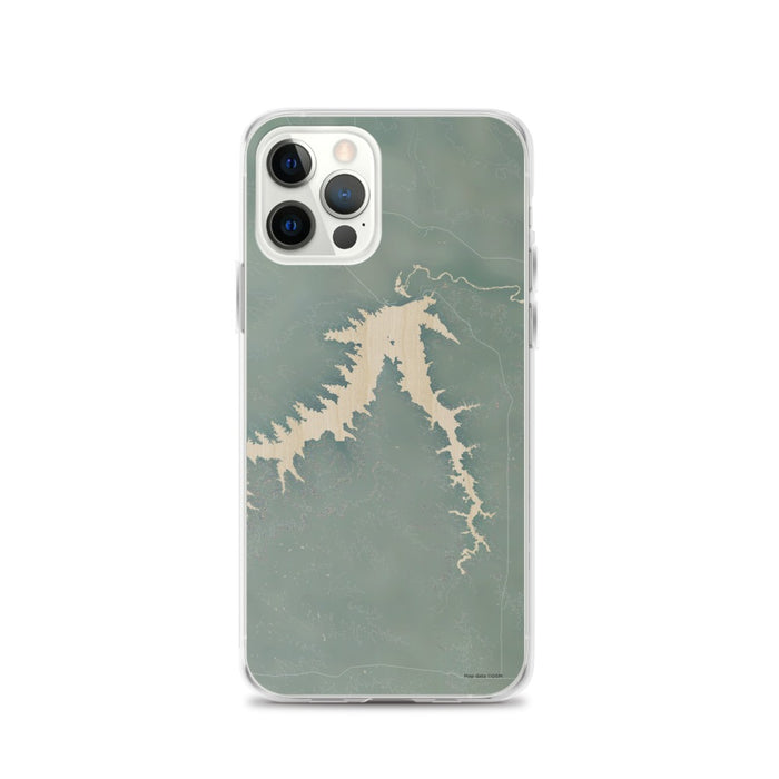 Custom iPhone 12 Pro Fort Peck Lake Montana Map Phone Case in Afternoon