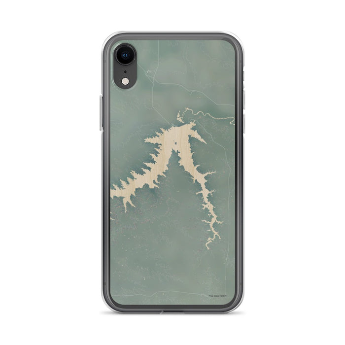 Custom iPhone XR Fort Peck Lake Montana Map Phone Case in Afternoon