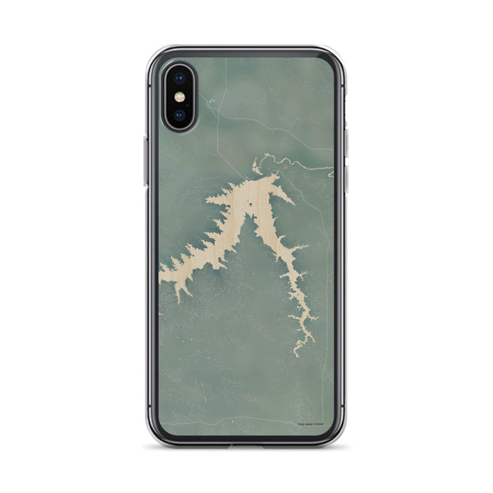 Custom iPhone X/XS Fort Peck Lake Montana Map Phone Case in Afternoon