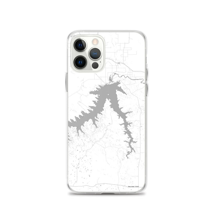 Custom iPhone 12 Pro Fort Peck Lake Montana Map Phone Case in Classic