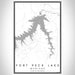 Fort Peck Lake Montana Map Print Portrait Orientation in Classic Style With Shaded Background