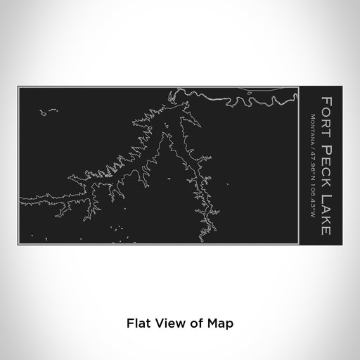 Rendered View of Fort Peck Lake Montana Map Engraving on 17oz Stainless Steel Insulated Cola Bottle in Black