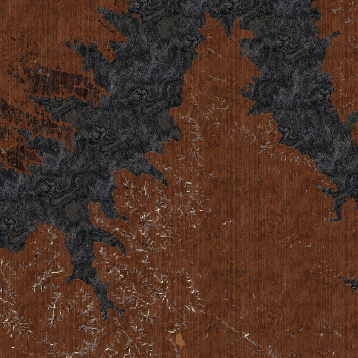 Fort Peck Lake Montana Map Print in Ember Style Zoomed In Close Up Showing Details
