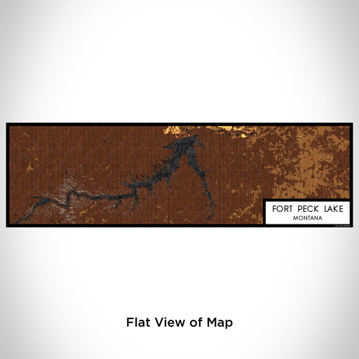 Flat View of Map Custom Fort Peck Lake Montana Map Enamel Mug in Ember