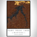 Fort Peck Lake Montana Map Print Portrait Orientation in Ember Style With Shaded Background