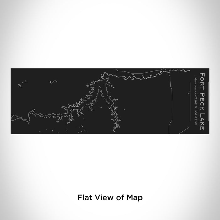 Rendered View of Fort Peck Lake Montana Map Engraving on 10oz Stainless Steel Insulated Cup with Sliding Lid in Black