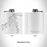 Rendered View of Fort Peck Lake Montana Map Engraving on 6oz Stainless Steel Flask in White