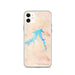 Custom iPhone 11 Fort Peck Lake Montana Map Phone Case in Watercolor