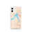 Custom iPhone 12 mini Fort Peck Lake Montana Map Phone Case in Watercolor