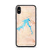 Custom iPhone X/XS Fort Peck Lake Montana Map Phone Case in Watercolor