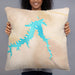 Person holding 22x22 Custom Fort Peck Lake Montana Map Throw Pillow in Watercolor
