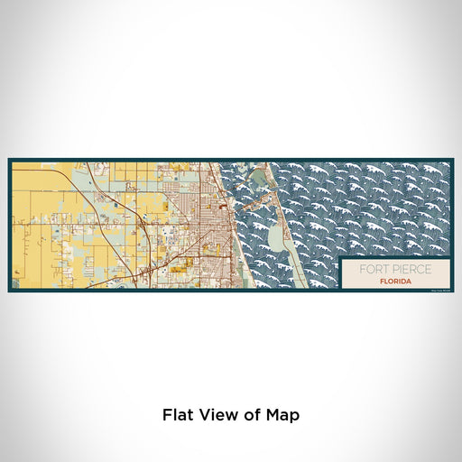 Flat View of Map Custom Fort Pierce Florida Map Enamel Mug in Woodblock