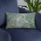 Custom Fort Smith Arkansas Map Throw Pillow in Afternoon on Blue Colored Chair