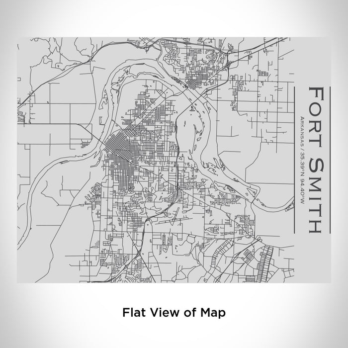Rendered View of Fort Smith Arkansas Map Engraving on 20oz Stainless Steel Insulated Bottle with Bamboo Top
