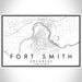 Fort Smith Arkansas Map Print Landscape Orientation in Classic Style With Shaded Background