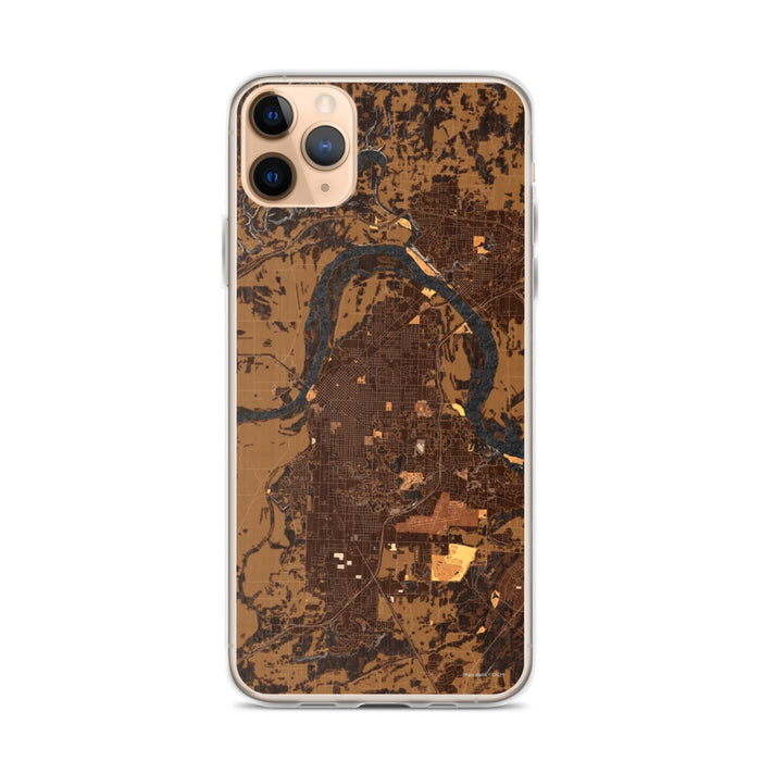 Custom iPhone 11 Pro Max Fort Smith Arkansas Map Phone Case in Ember