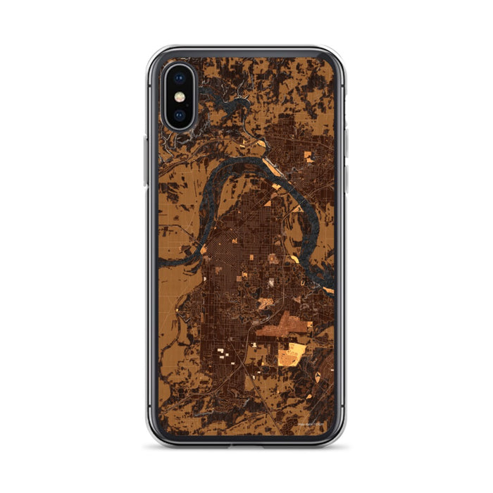 Custom iPhone X/XS Fort Smith Arkansas Map Phone Case in Ember