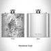 Rendered View of Fort Smith Arkansas Map Engraving on 6oz Stainless Steel Flask