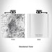 Rendered View of Fort Smith Arkansas Map Engraving on 6oz Stainless Steel Flask in White