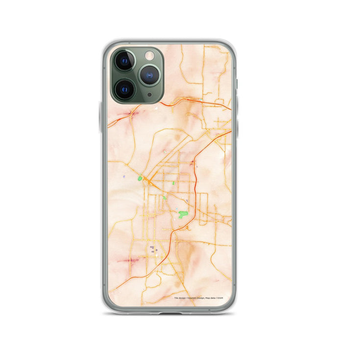Custom iPhone 11 Pro Fort Smith Arkansas Map Phone Case in Watercolor