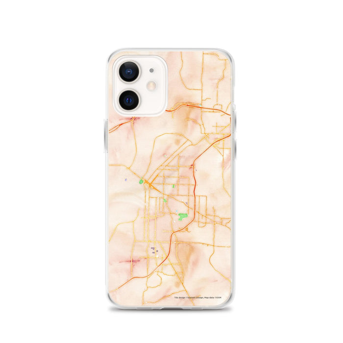 Custom iPhone 12 Fort Smith Arkansas Map Phone Case in Watercolor