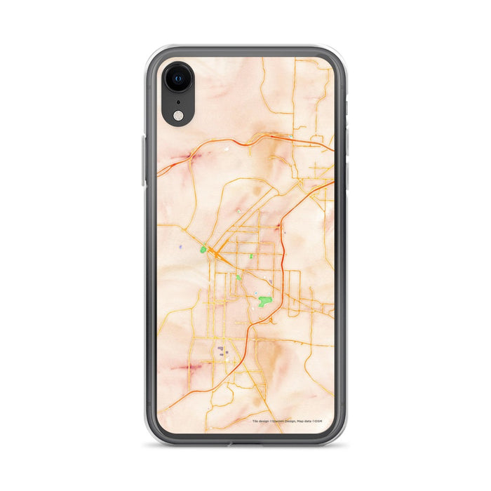 Custom iPhone XR Fort Smith Arkansas Map Phone Case in Watercolor
