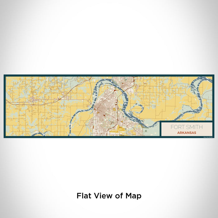 Flat View of Map Custom Fort Smith Arkansas Map Enamel Mug in Woodblock