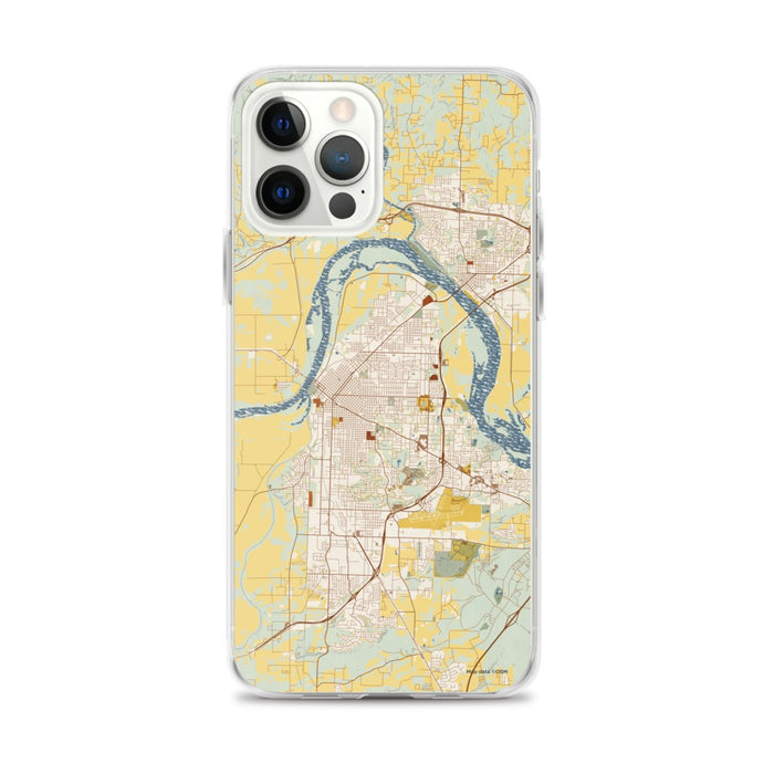 Custom iPhone 12 Pro Max Fort Smith Arkansas Map Phone Case in Woodblock