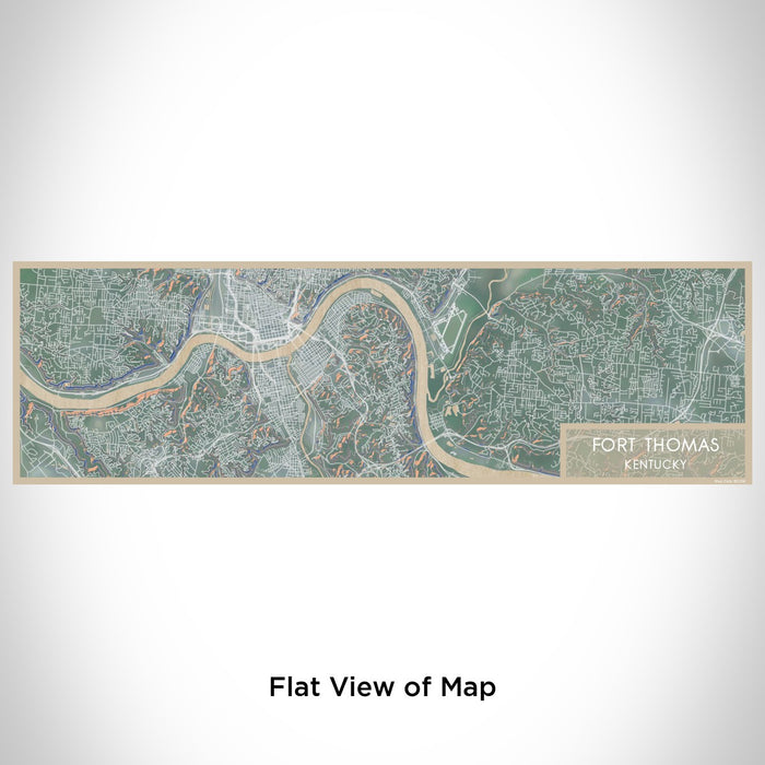 Flat View of Map Custom Fort Thomas Kentucky Map Enamel Mug in Afternoon