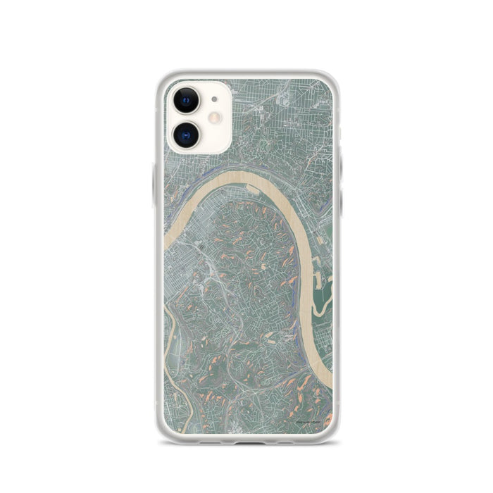 Custom iPhone 11 Fort Thomas Kentucky Map Phone Case in Afternoon