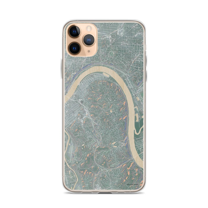 Custom iPhone 11 Pro Max Fort Thomas Kentucky Map Phone Case in Afternoon
