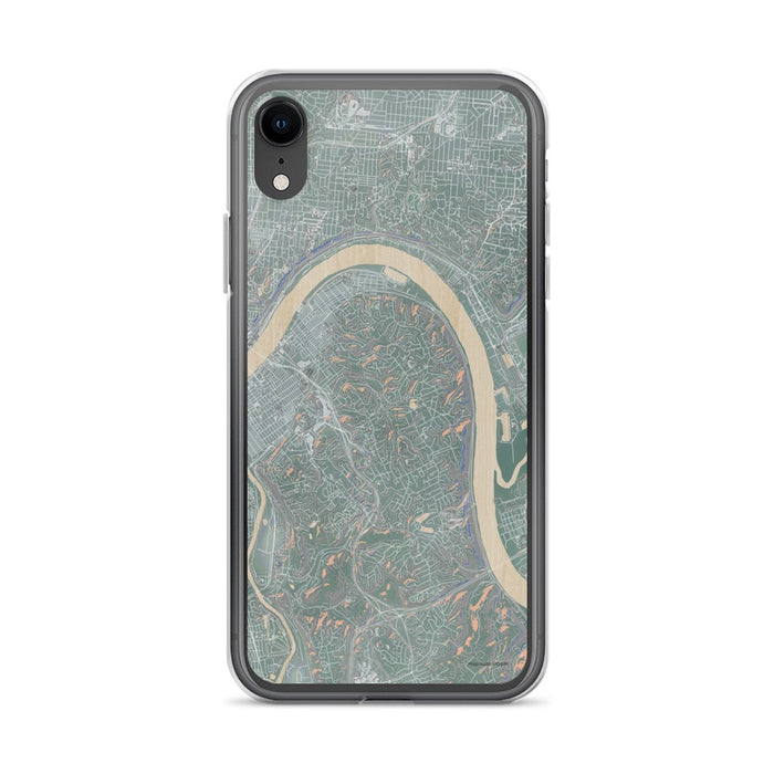 Custom iPhone XR Fort Thomas Kentucky Map Phone Case in Afternoon