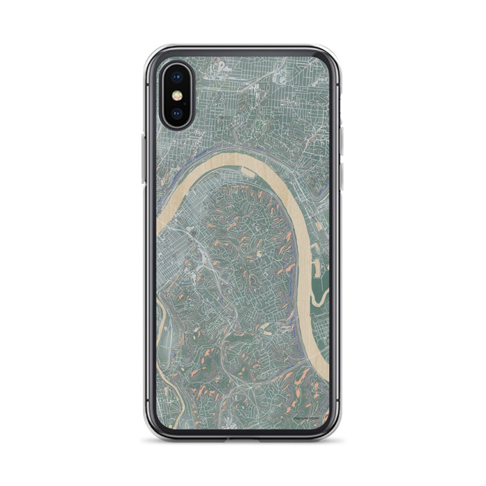 Custom iPhone X/XS Fort Thomas Kentucky Map Phone Case in Afternoon