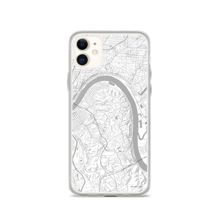 Custom iPhone 11 Fort Thomas Kentucky Map Phone Case in Classic