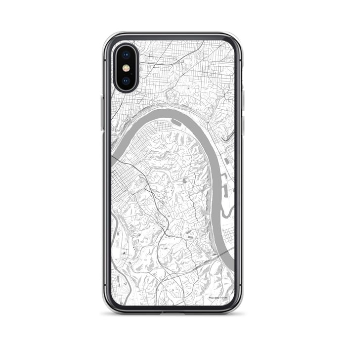 Custom iPhone X/XS Fort Thomas Kentucky Map Phone Case in Classic