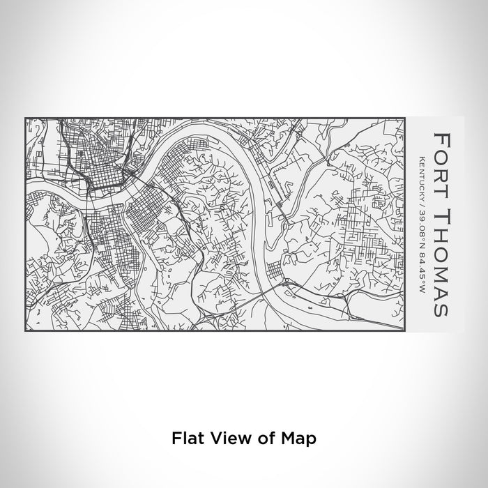 Rendered View of Fort Thomas Kentucky Map Engraving on 17oz Stainless Steel Insulated Cola Bottle in White