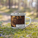 Right View Custom Fort Thomas Kentucky Map Enamel Mug in Ember on Grass With Trees in Background