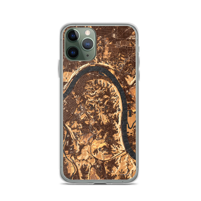 Custom iPhone 11 Pro Fort Thomas Kentucky Map Phone Case in Ember