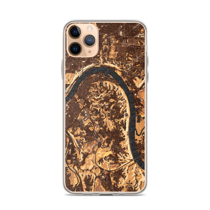 Custom iPhone 11 Pro Max Fort Thomas Kentucky Map Phone Case in Ember