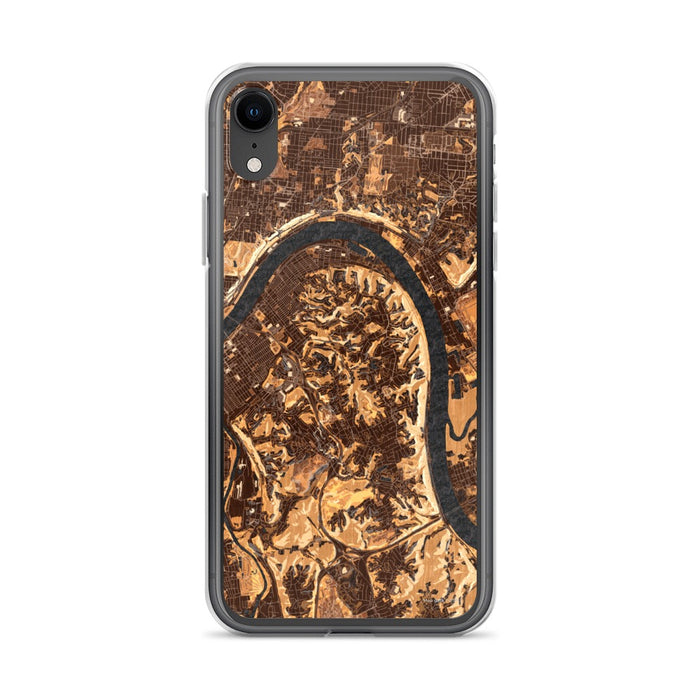 Custom iPhone XR Fort Thomas Kentucky Map Phone Case in Ember