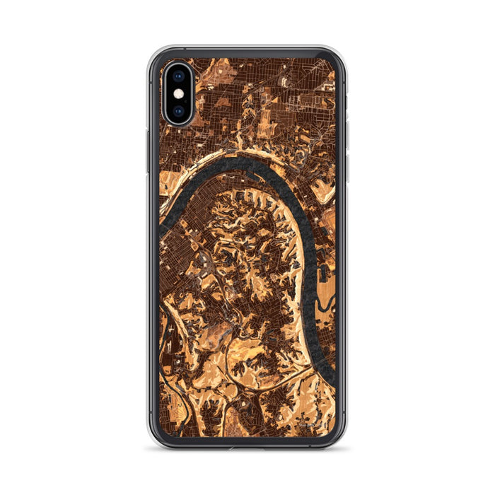 Custom iPhone XS Max Fort Thomas Kentucky Map Phone Case in Ember