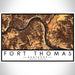 Fort Thomas Kentucky Map Print Landscape Orientation in Ember Style With Shaded Background