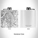 Rendered View of Fort Thomas Kentucky Map Engraving on 6oz Stainless Steel Flask in White