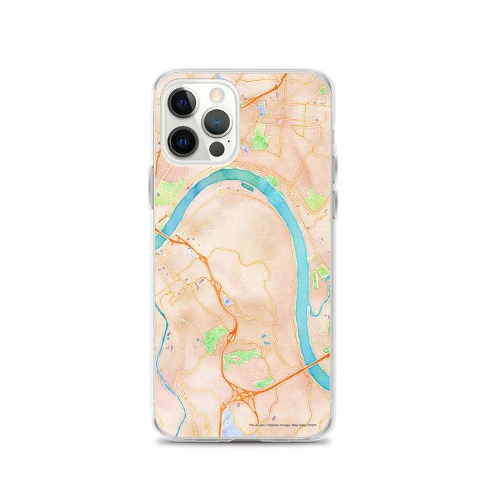 Custom iPhone 12 Pro Fort Thomas Kentucky Map Phone Case in Watercolor