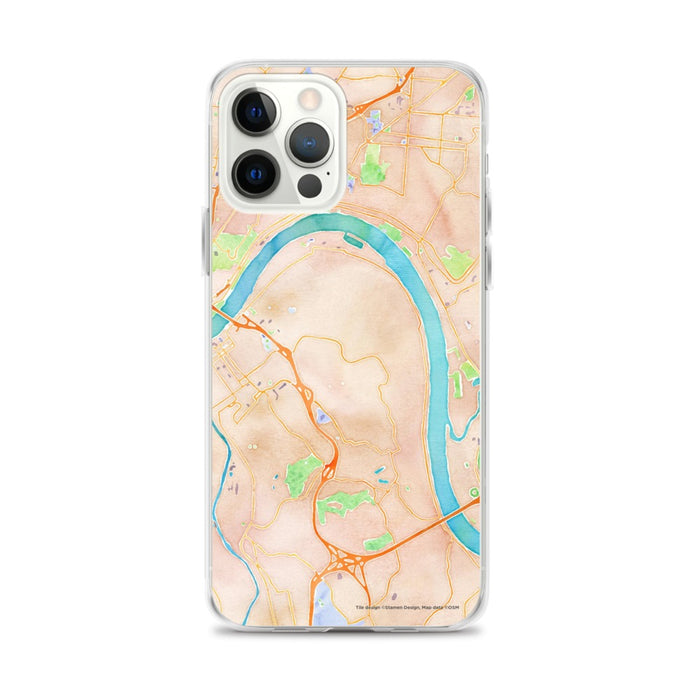 Custom iPhone 12 Pro Max Fort Thomas Kentucky Map Phone Case in Watercolor
