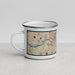 Left View Custom Fort Thomas Kentucky Map Enamel Mug in Woodblock