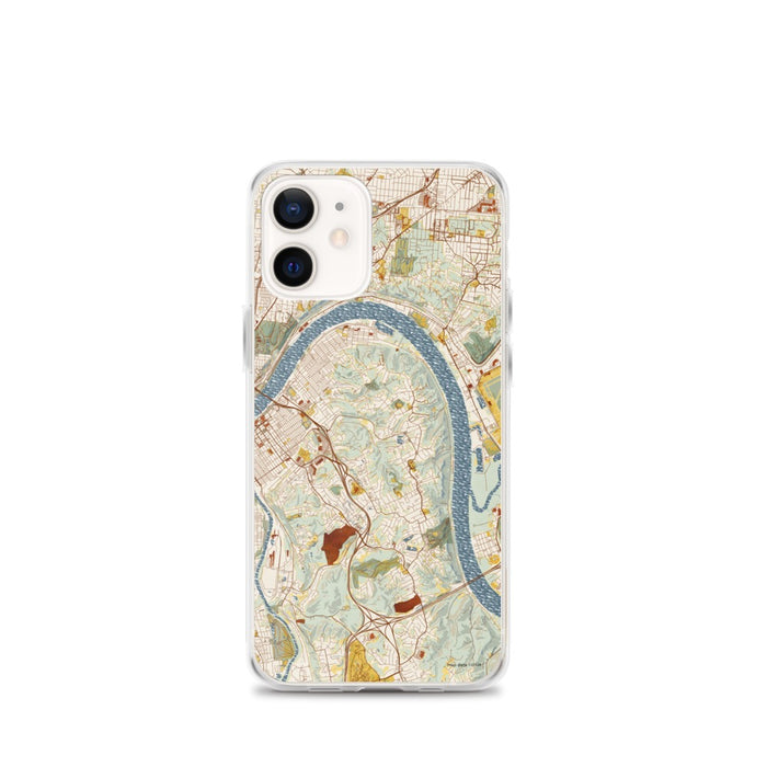 Custom iPhone 12 mini Fort Thomas Kentucky Map Phone Case in Woodblock