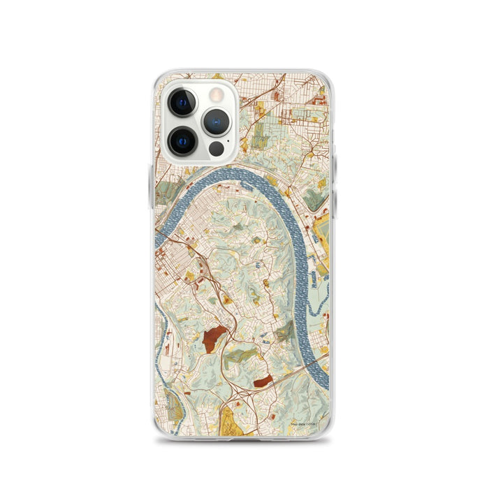 Custom iPhone 12 Pro Fort Thomas Kentucky Map Phone Case in Woodblock