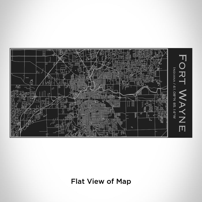 Rendered View of Fort Wayne Indiana Map Engraving on 17oz Stainless Steel Insulated Cola Bottle in Black