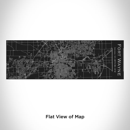 Rendered View of Fort Wayne Indiana Map Engraving on 10oz Stainless Steel Insulated Cup with Sliding Lid in Black